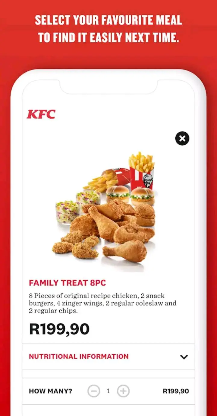 KFC menu